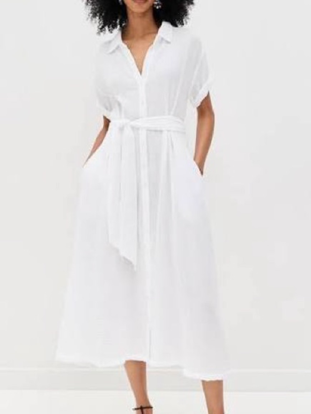 Xirena Caylin White Midi Dress Small